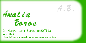 amalia boros business card